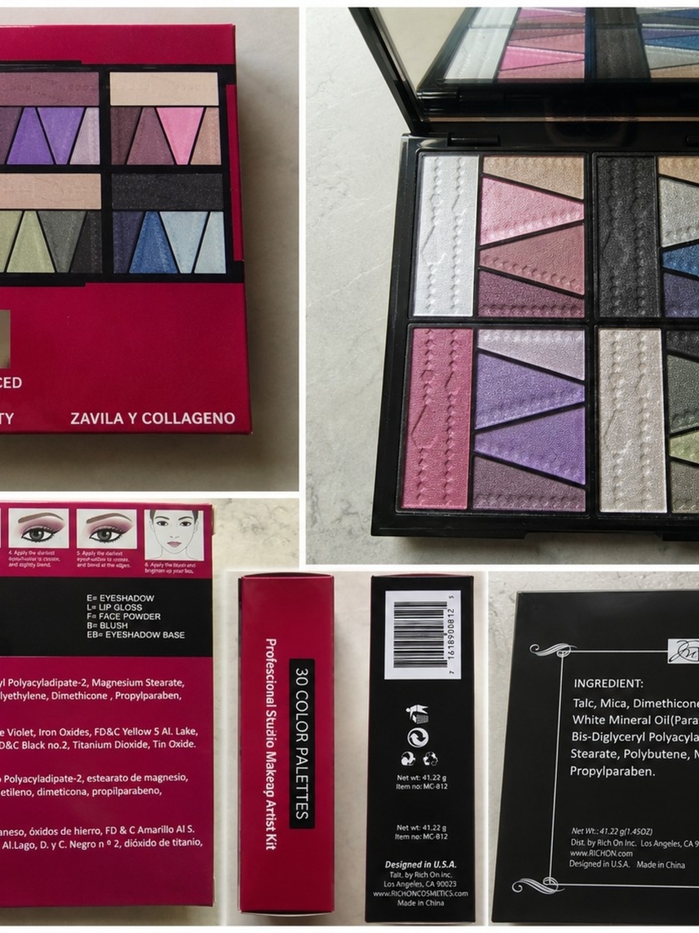 30-Color Women Eyeshadow Palette — Pink & Purple Shades